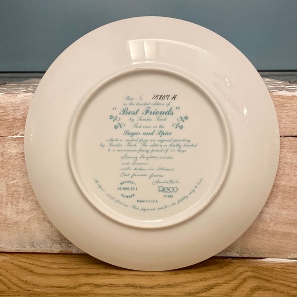 Vintage Sandra Kuck Collectors Plate - “Best Friends” - Sugar & Spice - Picture 2 of 3